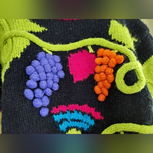 Vintage 80s Grapevine Ugly Knit Sweater - Picture 2 of 4